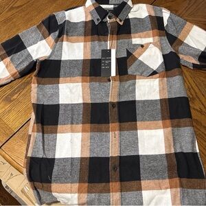 Emerson London Men's Plaid Button-Down Shirt - Black, Gray, and Brown